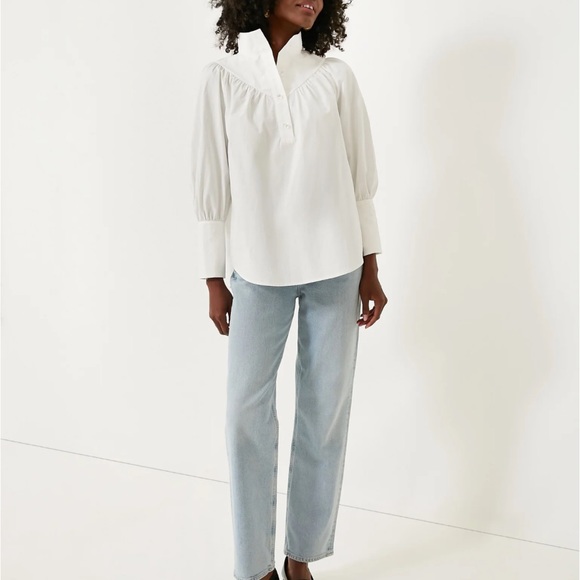 White Poplin Corrigan Blouse - Picture 2 of 10